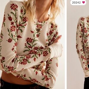 FREE PEOPLE Pretty Little Thermal in Sand Combo Folk Vine